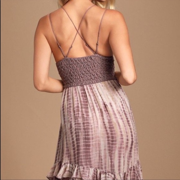 Free People Adella Tie Dye Slip Dress in Plum NWT - Picture 3 of 10
